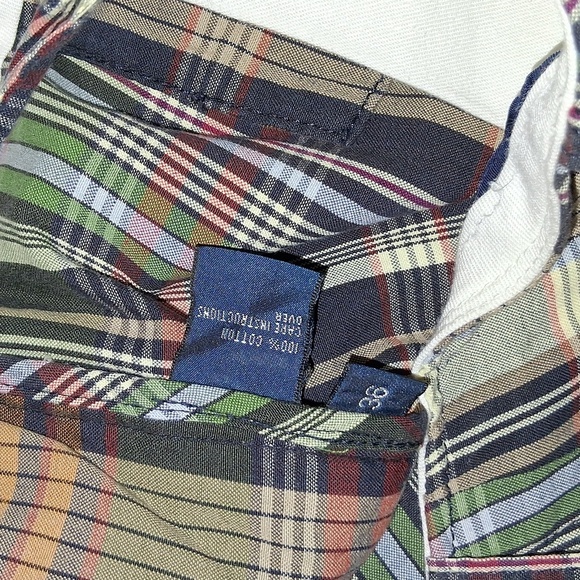 Polo By Ralph Lauren Men's Plaid Multicolor Shorts 100% Cotton Size 36 - Picture 7 of 8
